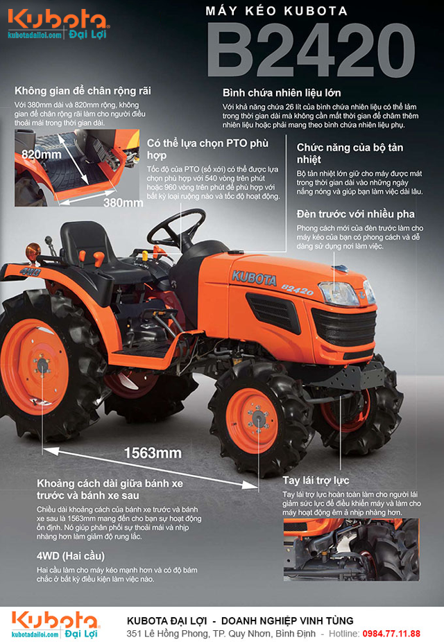 Review đánh giá máy cày Kubota B2420 mới