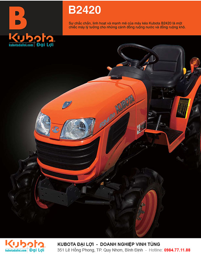 Review đánh giá máy cày Kubota B2420 mới