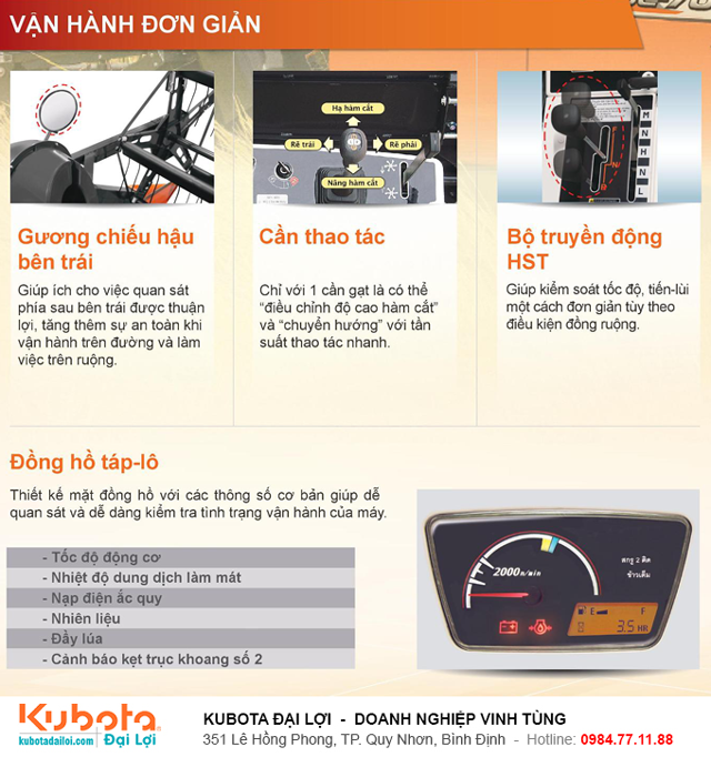 May gat kubota dc70 plus gia bao nhieu